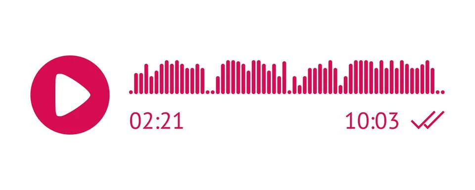 Recording of audio message template. UI element of audio record for smartphones Illustrazione stock