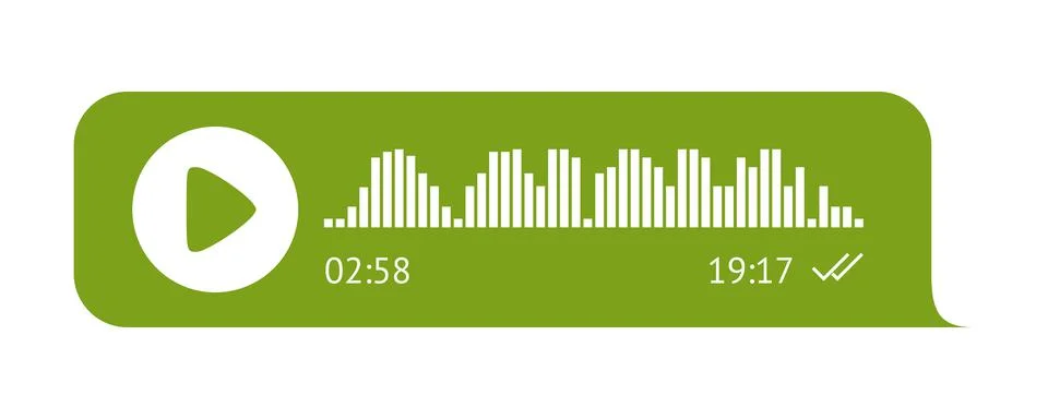 Recording of audio message template. UI element of audio record in speech bubble Illustrazione stock
