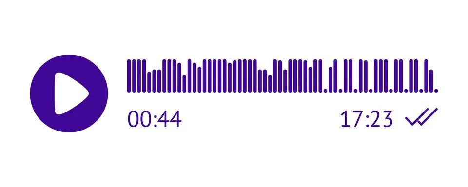 Recording of audio message template. UI element of audio record for smartphones Stock Illustration