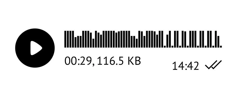 Recording of audio message template. UI element of audio record for smartphones Stock Illustration