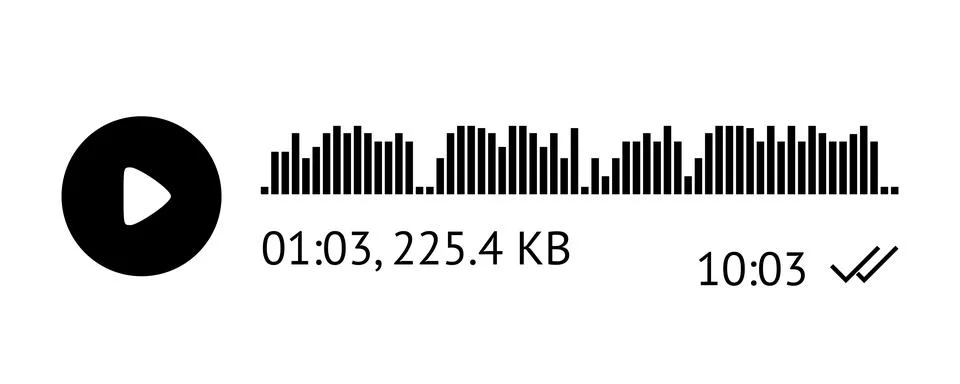 Recording of audio message template. UI element of audio record for smartphones Stock Illustration