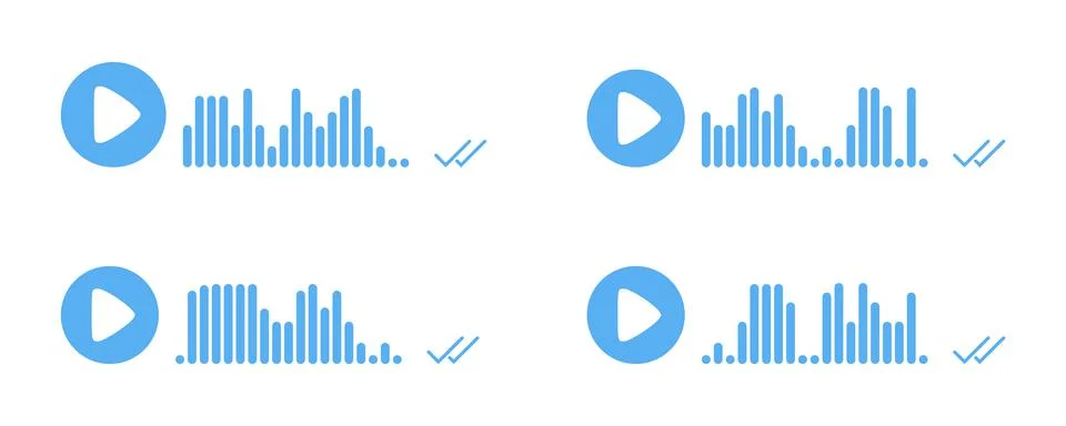 Recording of audio message template. UI element of audio record for smartphones Stock Illustration