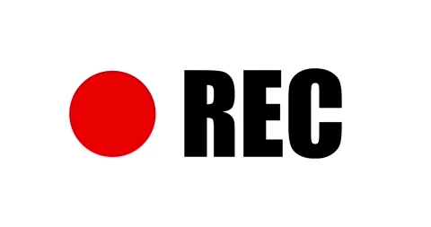 Recording button animation on a transparent background. Rec camera text and a br Stock-Footage 335389072