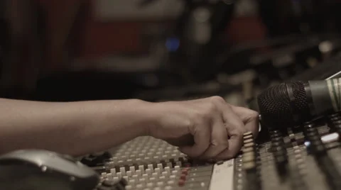 Recording Console and Engineer Stock Footage 37794834
