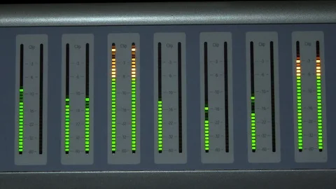 Recording console. Equalizer  Stock Footage 107194063