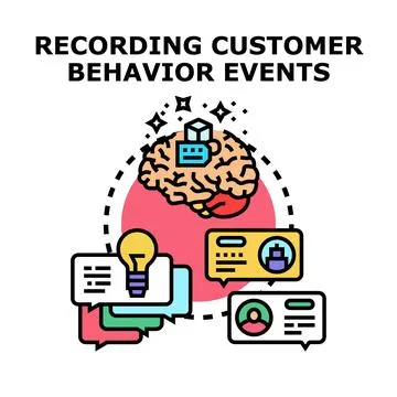 Recording customer behavior events capturing data analytics イラスト素材