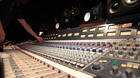 Recording a drummer in big studio 03 Stock Footage 52684538