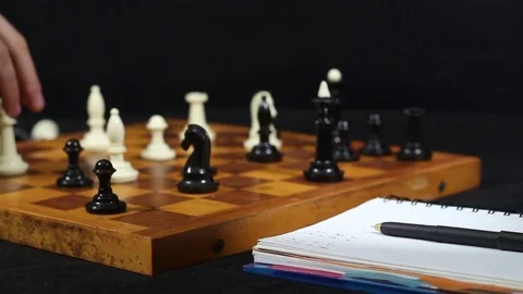 Recording a game of chess Stock Footage 77279296