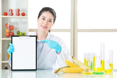 Recording genetic modification data point blank clipboard 库存照片