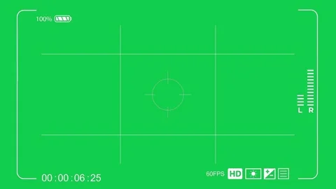 A recording green screen template featuring a camera UI and timer. Stock Footage 306772969