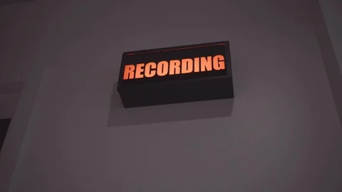 Recording light on at a studio (signage) Stock Footage 127683644