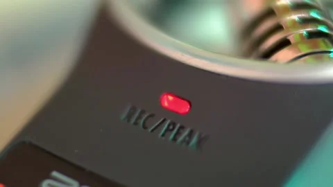 The recording light turns on and off in red Stock Footage 238080382