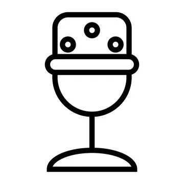 Recording mic line icon isolated on white background. Black flat thin icon .. 库存插图