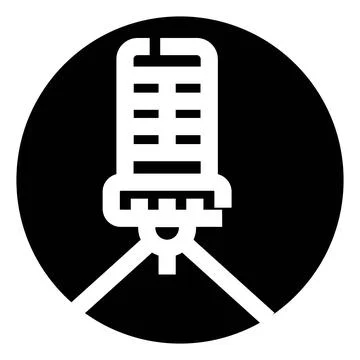 Recording microphone on stand icon for audio production Illustrazione stock