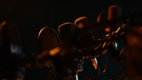 Recording  microphone in the studio 3 Stock Footage 308313447