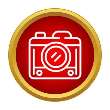 Recording moment with camera button icon for digital media Stock Illustration