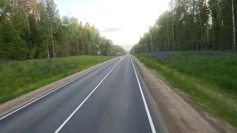 Recording the movement on the phone. The passengers view of the smooth Stock Footage 312900437