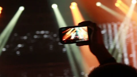 Recording a party on a phone Stock Footage 87565715