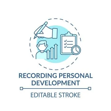 Recording personal development turquoise concept icon 库存插图