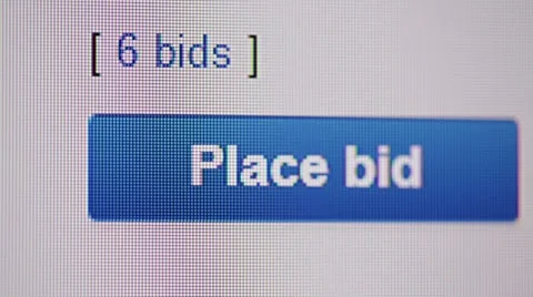 Recording place bid icon   from a lcd monitor Stock Footage 68018477