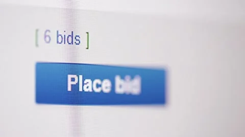 Recording place bid icon   from a lcd monitor Stock Footage 68020735