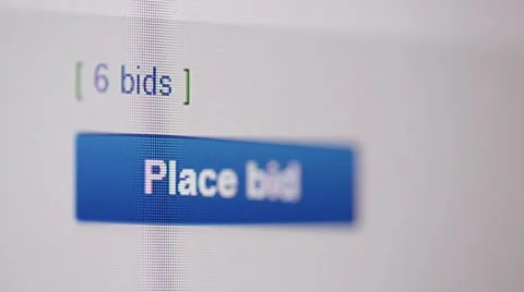 Recording place bid icon   from a lcd monitor Stock Footage 68024007