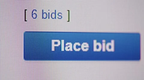 Recording place bid icon   from a lcd monitor Stock Footage 68024868