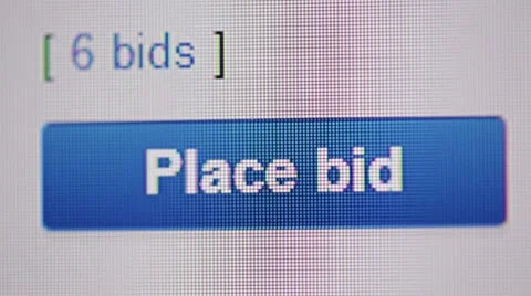Recording place bid icon   from a lcd monitor Stock Footage 68024988