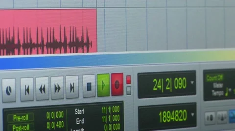Recording Pro Tools Software, desktop view Stock Footage
