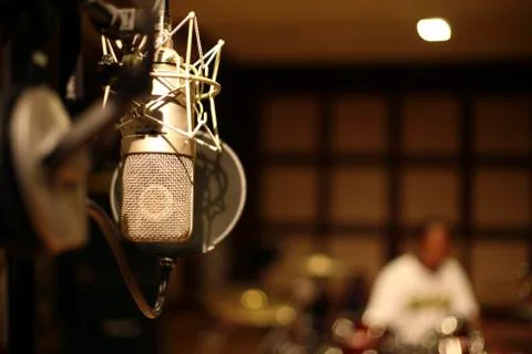 In the recording room Stock Photos