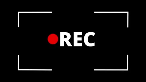 Recording Screen Frame with REC Indicator on Black Background. Video Record.. Stock Footage 339784550