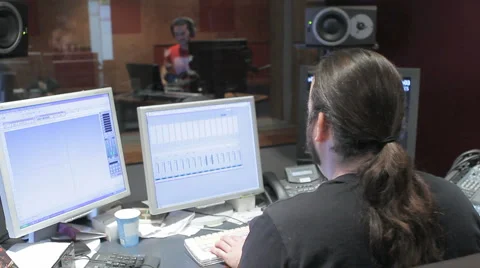 Recording session in sound studio Stock Footage 5572174
