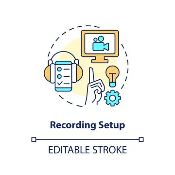 Recording setup concept icon 库存插图
