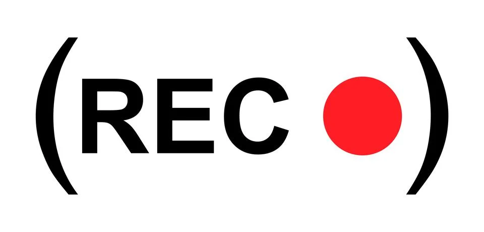 Recording sign button, red app panel, rec, vector symbol isolated on white ba Stock Illustration