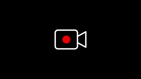 Recording sign flashes onscreen indicating video capture process is active .. Video stock 329145200