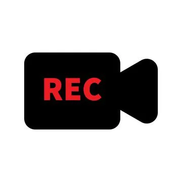 Recording sign, red panel, rec, vector symbol isolated on white background . Stock Illustration