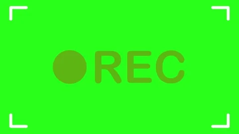 Recording signal on a green screen blinking as it changes color from red to.. Stock Footage 345547777
