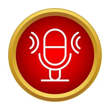 Recording sound button icon for audio broadcast Stock Illustration