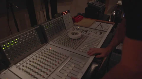 Recording Studio 6 Mixing Desk Console Engineer Stock Footage 42747820