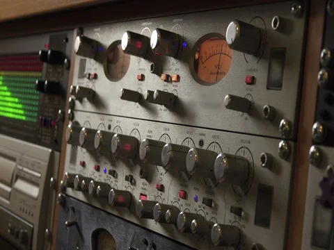 Recording Studio, Analogue Compressor Stock-Footage 74655006