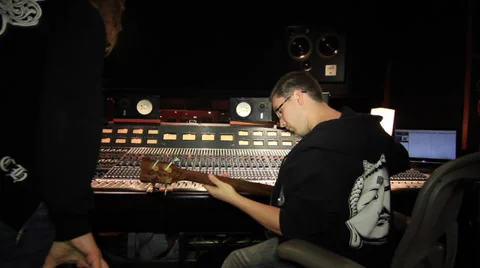 Recording Studio Bass Player 11 Stock Footage 35854860