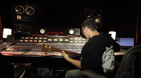 Recording Studio Bass player 13 Stock Footage 35855880