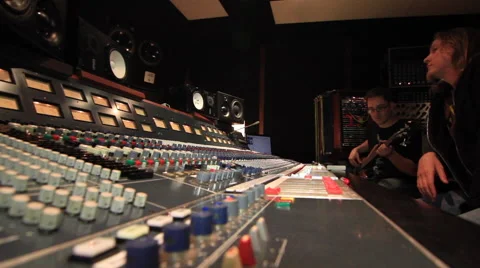Recording Studio Bass player 20 Stock Footage 52701360