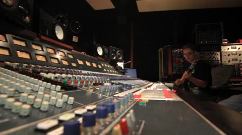 Recording Studio Bass player time lapse Stock Footage 52700410