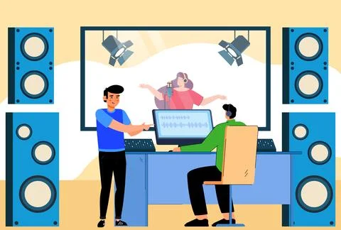 Recording Studio Concept Illustration Stock Illustration