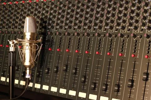 Recording studio console Stock Photos