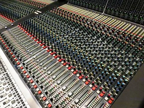 Recording Studio Control Desk, British Grove Studios, London. Stock Photos