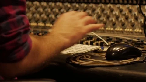 Recording studio desk mouse clicking Video stock 73912383