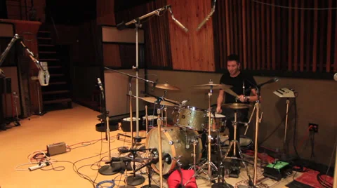 Recording Studio Drummer 10 Stock Footage 35871874