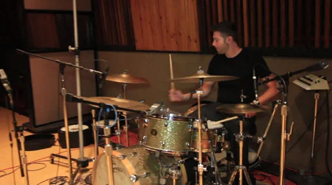 Recording Studio Drummer 12 Stock Footage 35872856